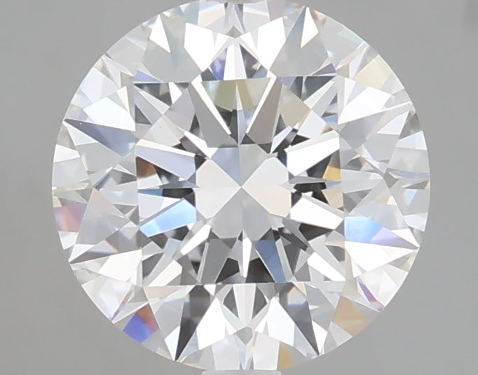 2.06 carat round lab grown diamond E color VVS2 clarity