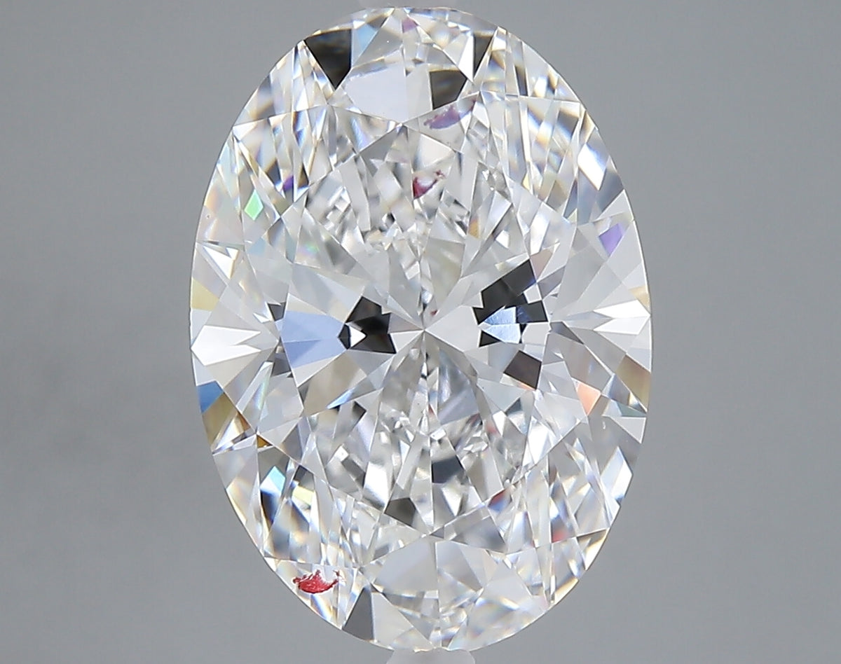 6.05 carat oval lab grown diamond E color VVS2 clarity