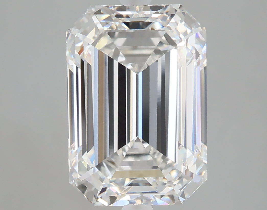 5.52 carat emerald lab grown diamond F color VVS2 clarity