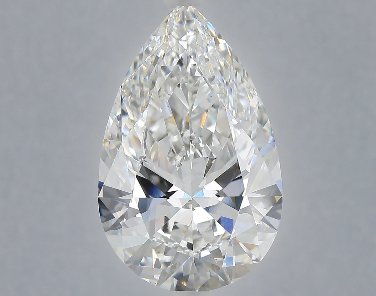 7.59 carat pear lab grown diamond F color VS1 clarity
