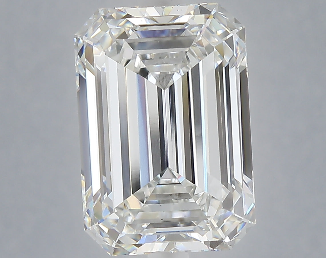 6.07 carat emerald lab grown diamond F color VS1 clarity