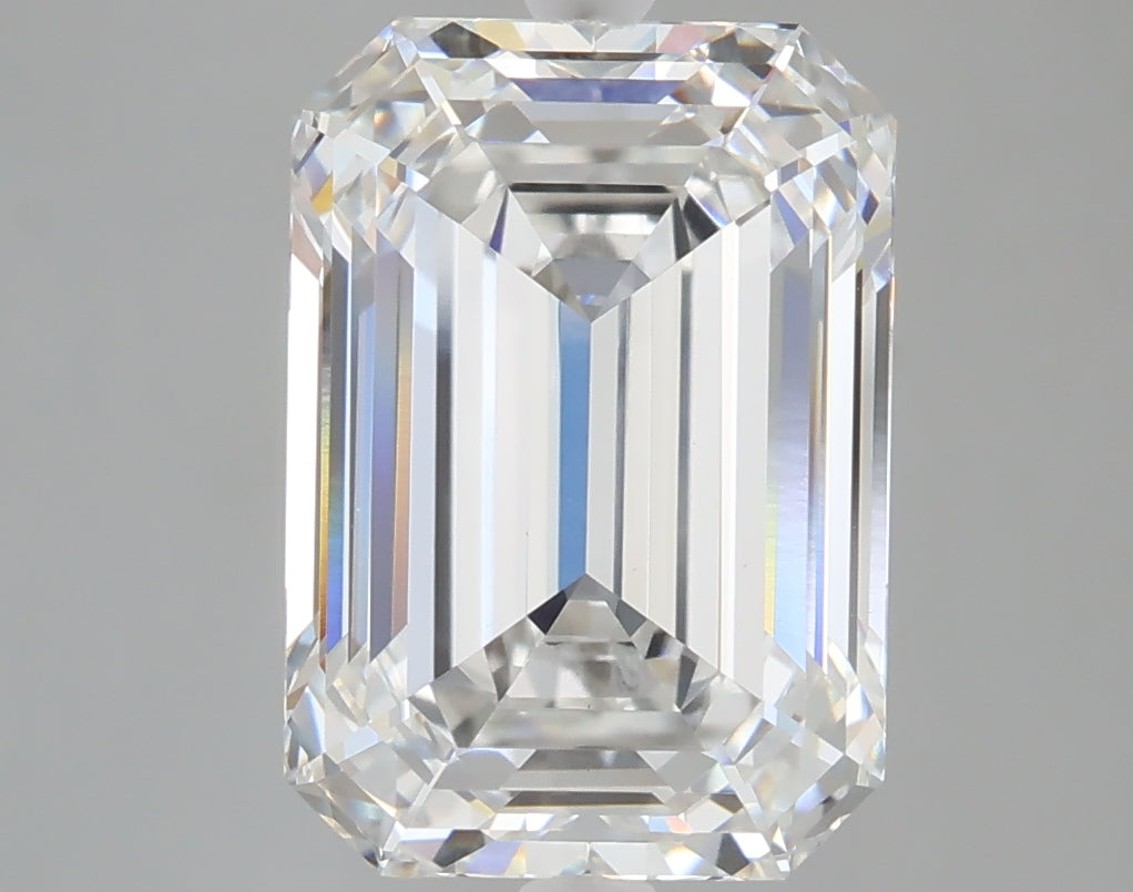5.08 carat emerald lab grown diamond F color VS1 clarity