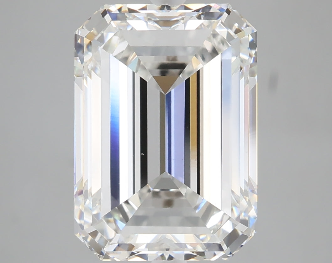 6.03 carat emerald lab grown diamond F color VS1 clarity