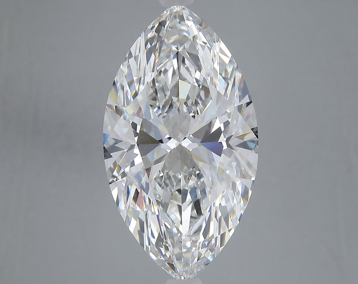 8.08 carat marquise lab grown diamond F color VVS2 clarity