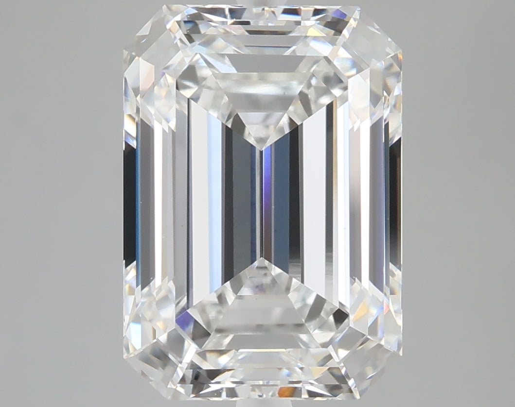 6.03 carat emerald lab grown diamond E color VVS2 clarity