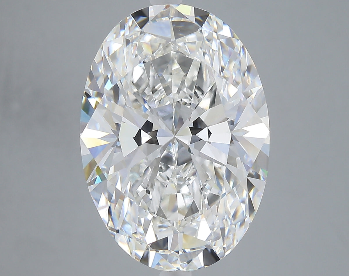 9.06 carat oval lab grown diamond F color VVS2 clarity