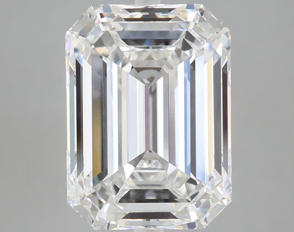 5.03 carat emerald lab grown diamond F color VVS2 clarity