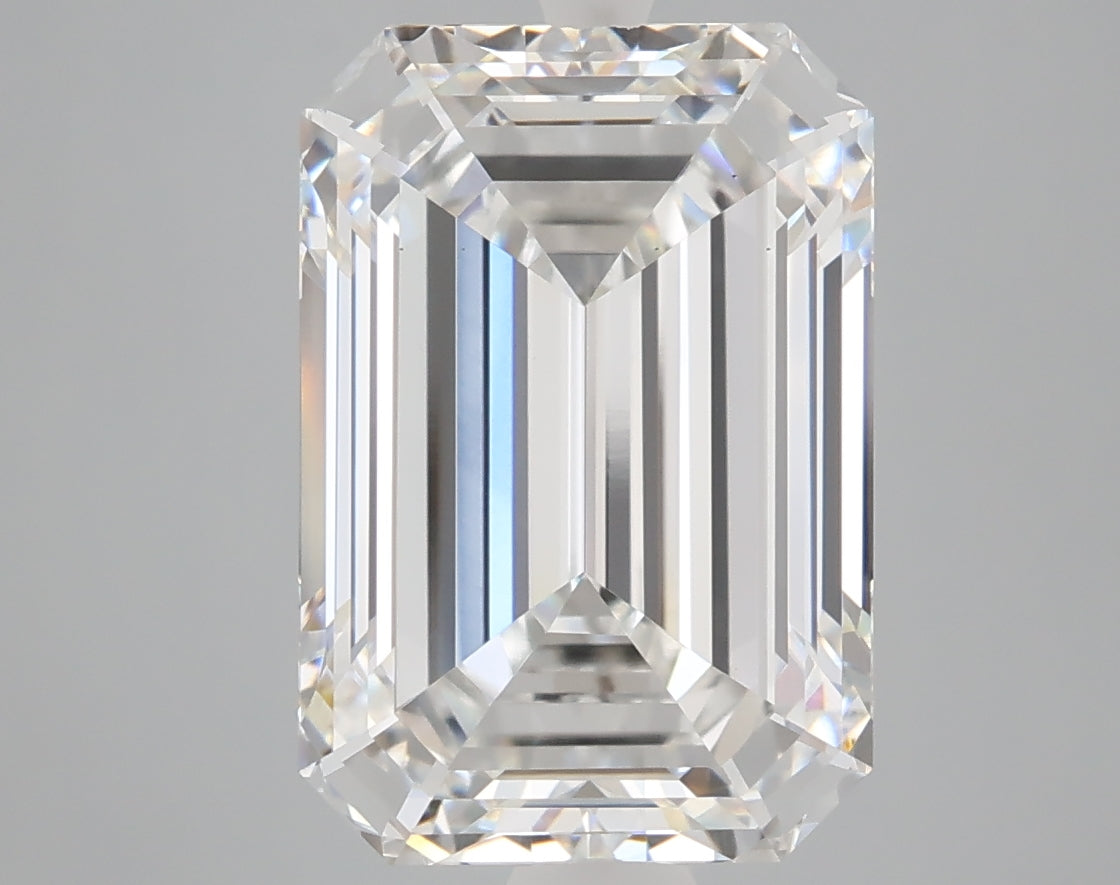 6.07 carat emerald lab grown diamond E color VS1 clarity