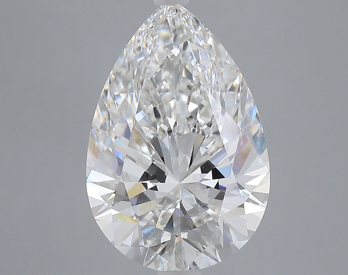 6.04 carat pear lab grown diamond F color VVS2 clarity