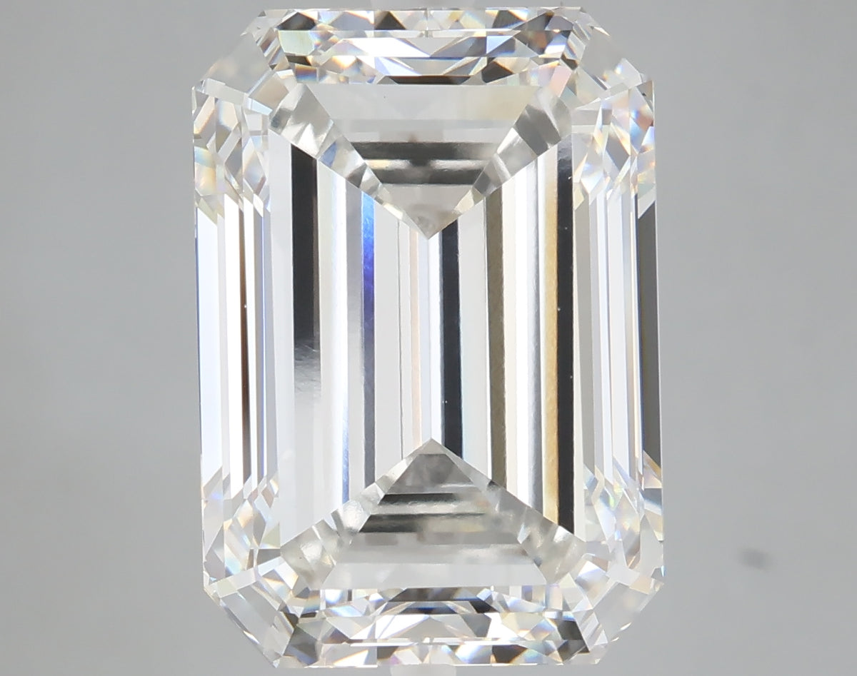 10.28 carat emerald lab grown diamond F color VVS2 clarity