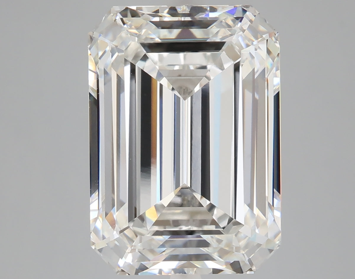 9.09 carat emerald lab grown diamond F color VVS2 clarity