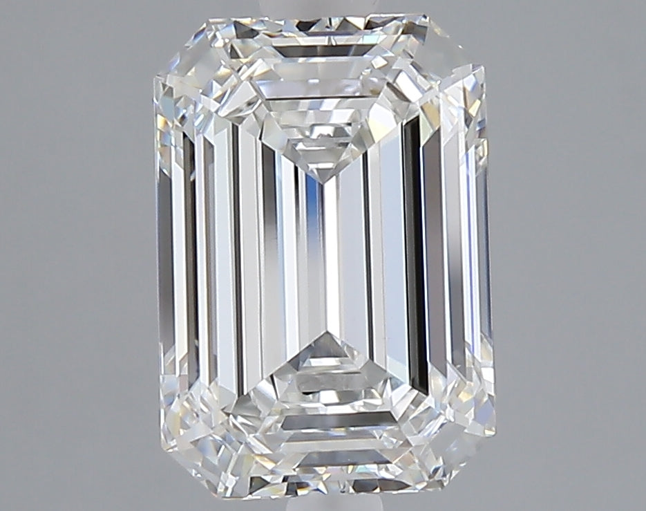 9.58 carat emerald lab grown diamond F color VVS2 clarity