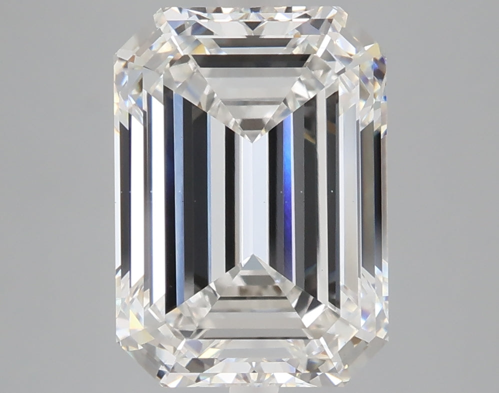 5.04 carat emerald lab grown diamond F color VS1 clarity