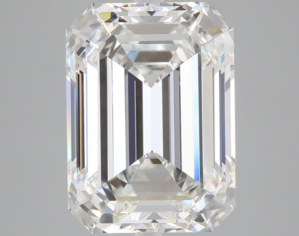 5.06 carat emerald lab grown diamond E color VVS2 clarity