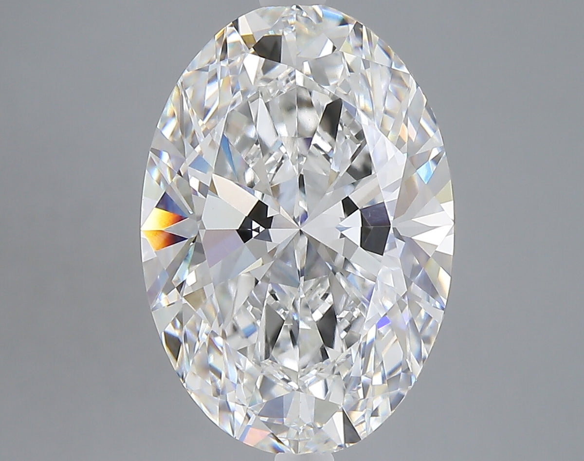 6.08 carat oval lab grown diamond E color VVS2 clarity