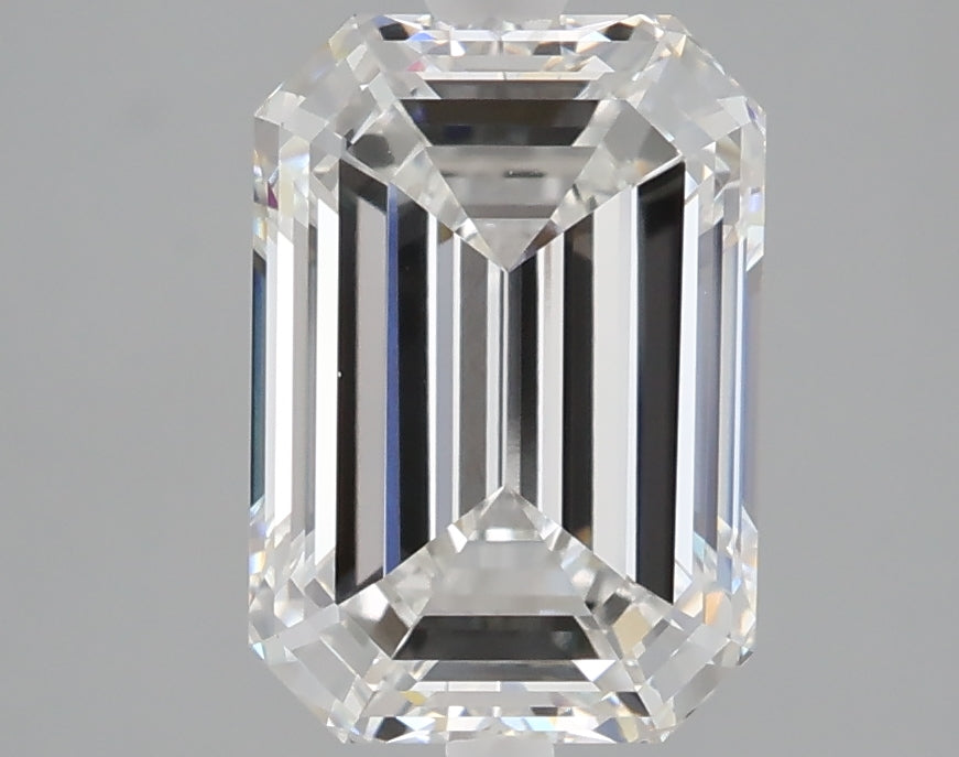 3.09 carat emerald lab grown diamond E color VVS2 clarity