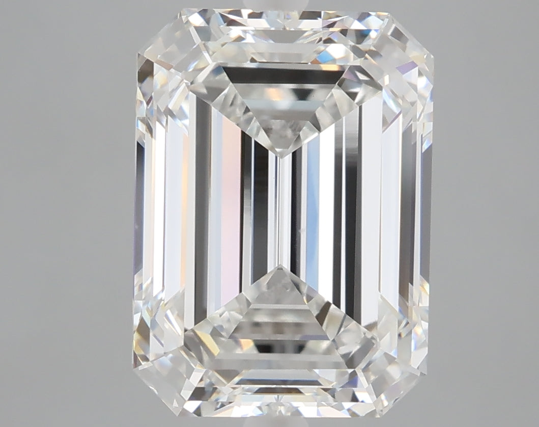 6.03 carat emerald lab grown diamond E color VVS2 clarity