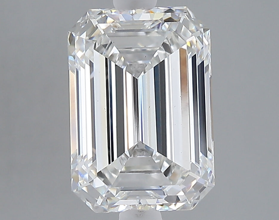 3.02 carat emerald lab grown diamond E color VS1 clarity