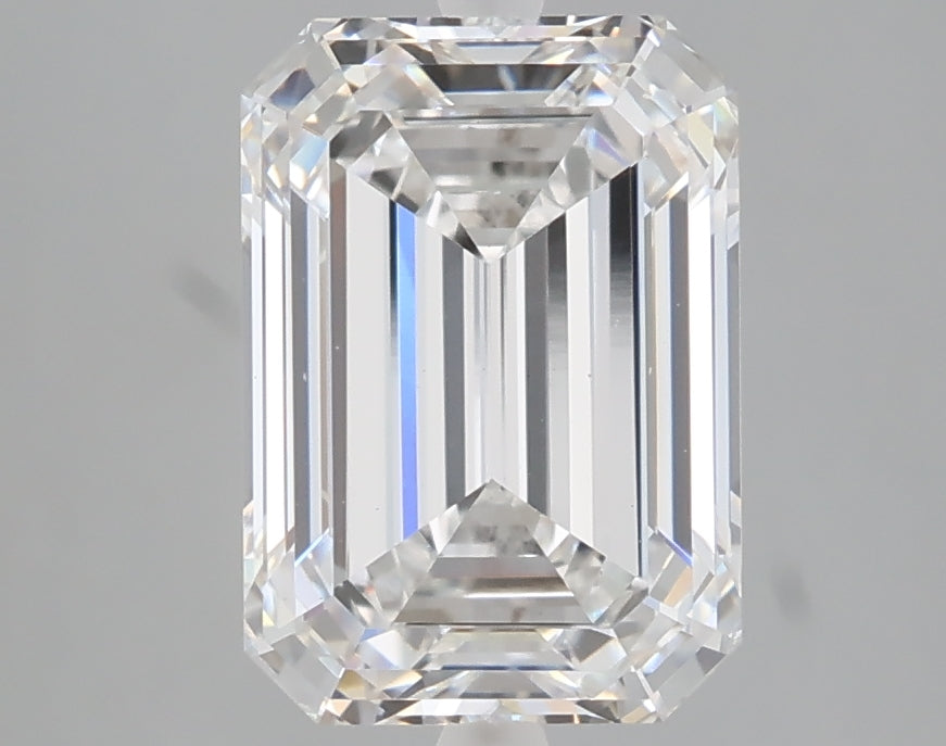 3.07 carat emerald lab grown diamond E color VVS2 clarity