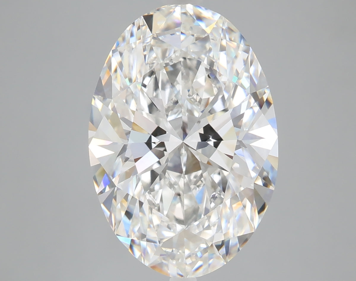 6.06 carat oval lab grown diamond F color VVS2 clarity