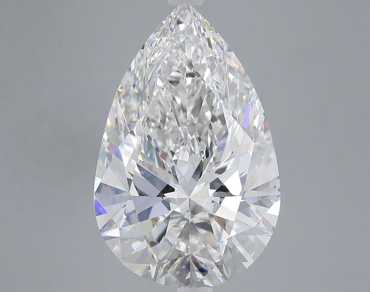 9.09 carat pear lab grown diamond F color VVS2 clarity