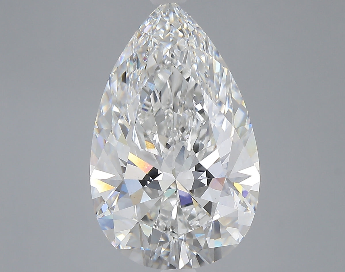 6.05 carat pear lab grown diamond F color VS1 clarity