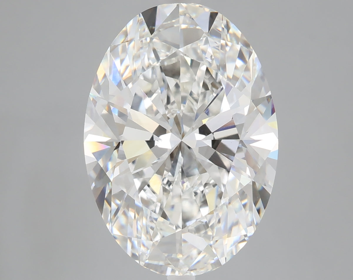 7.56 carat oval lab grown diamond F color VVS2 clarity
