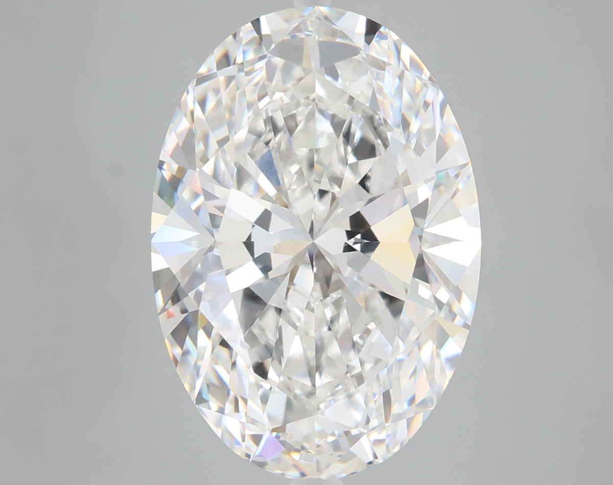 8.08 carat oval lab grown diamond F color VVS2 clarity