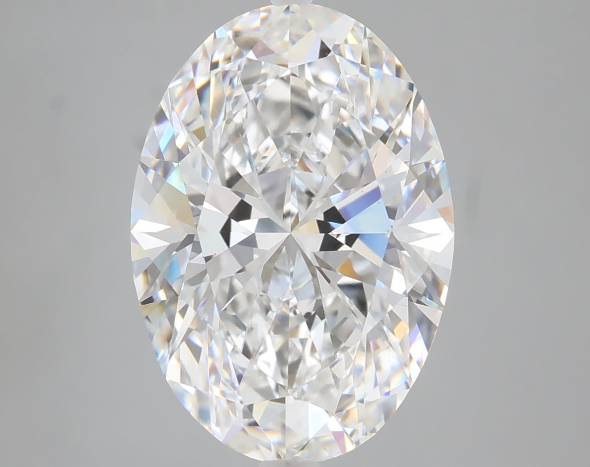 5.07 carat oval lab grown diamond E color VS1 clarity