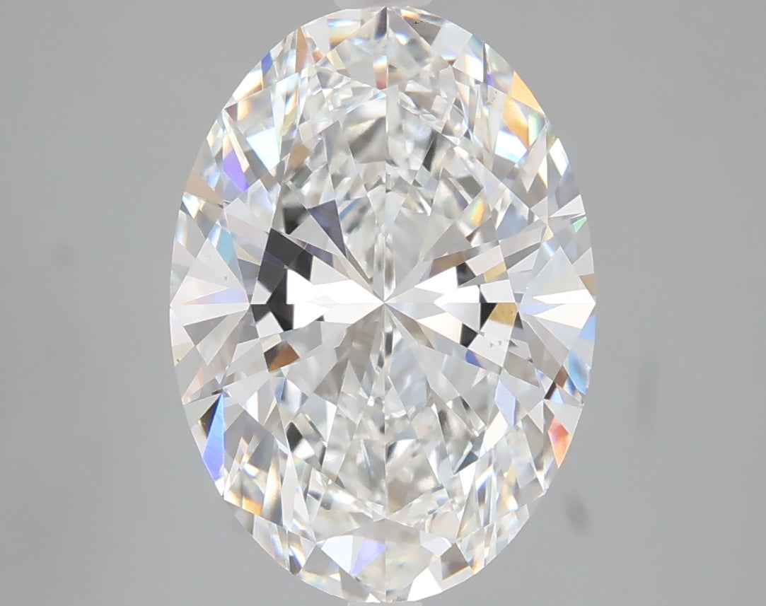 4.07 carat oval lab grown diamond E color VVS2 clarity