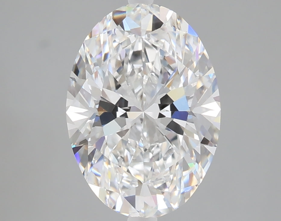 2.57 carat oval lab grown diamond E color VVS2 clarity