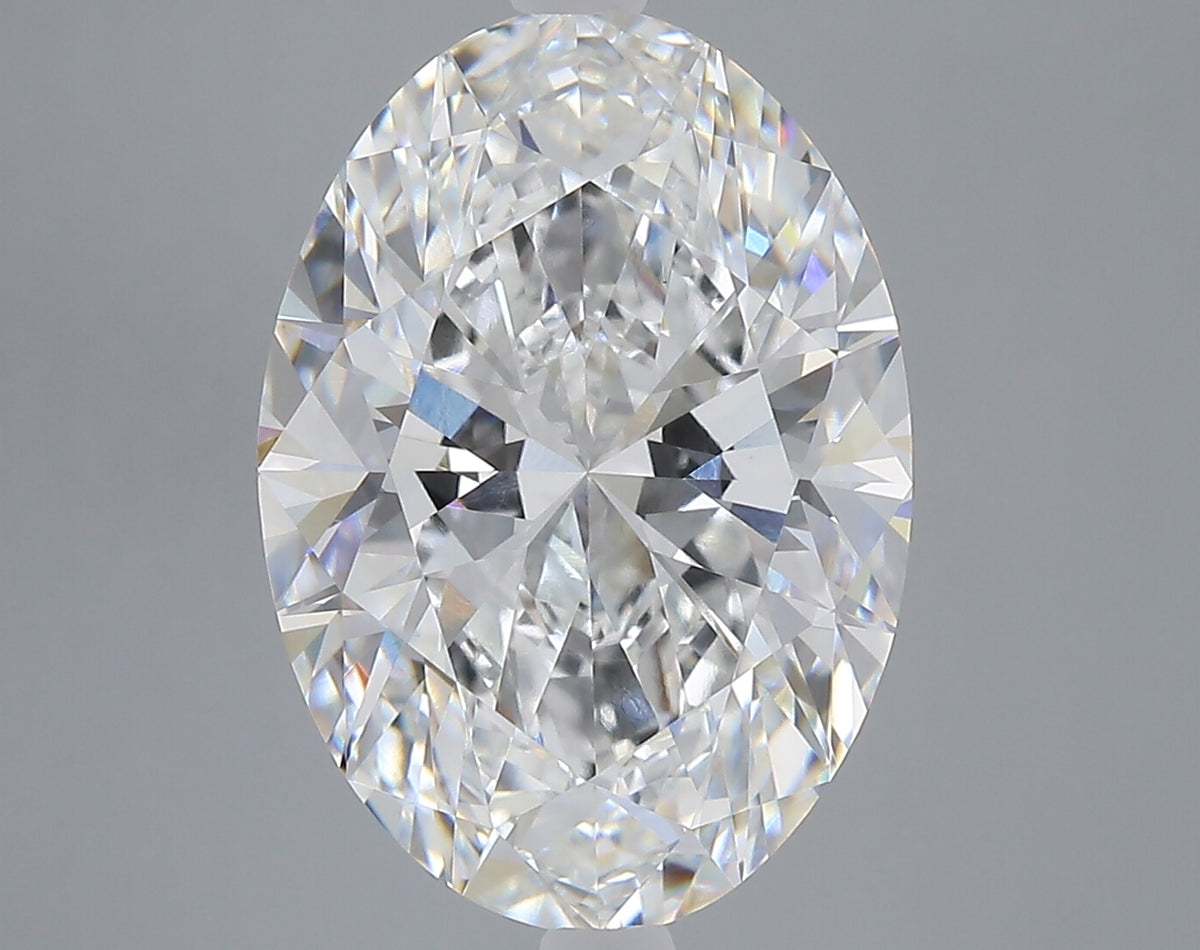 7.09 carat oval lab grown diamond F color VVS2 clarity