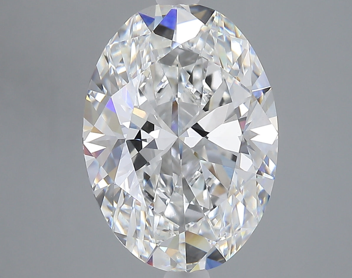4.71 carat oval lab grown diamond F color VVS2 clarity