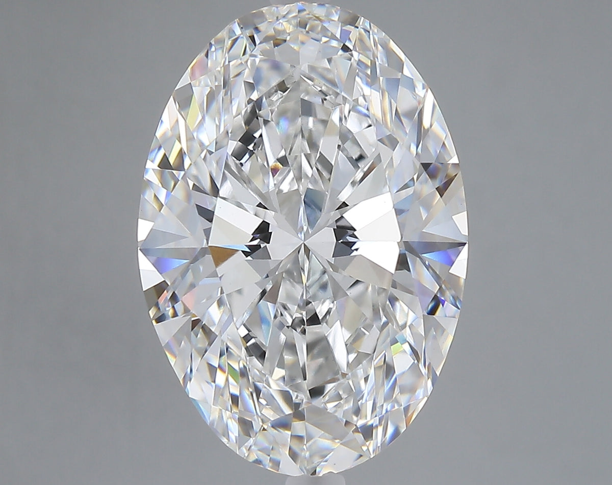 9.06 carat oval lab grown diamond F color VVS2 clarity