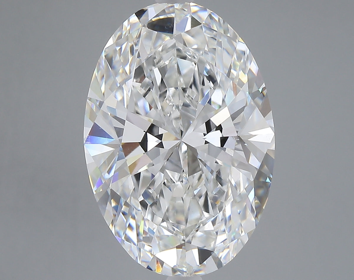 8.05 carat oval lab grown diamond F color VVS2 clarity