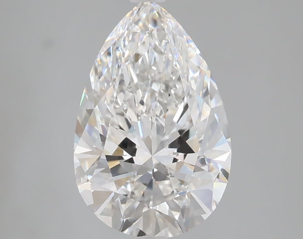 2.58 carat pear lab grown diamond F color VVS2 clarity