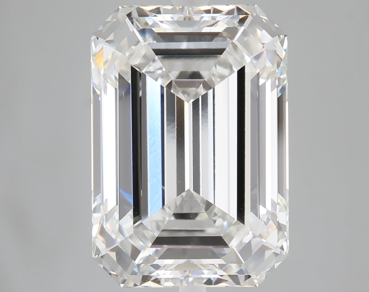 8.07 carat emerald lab grown diamond F color VS1 clarity
