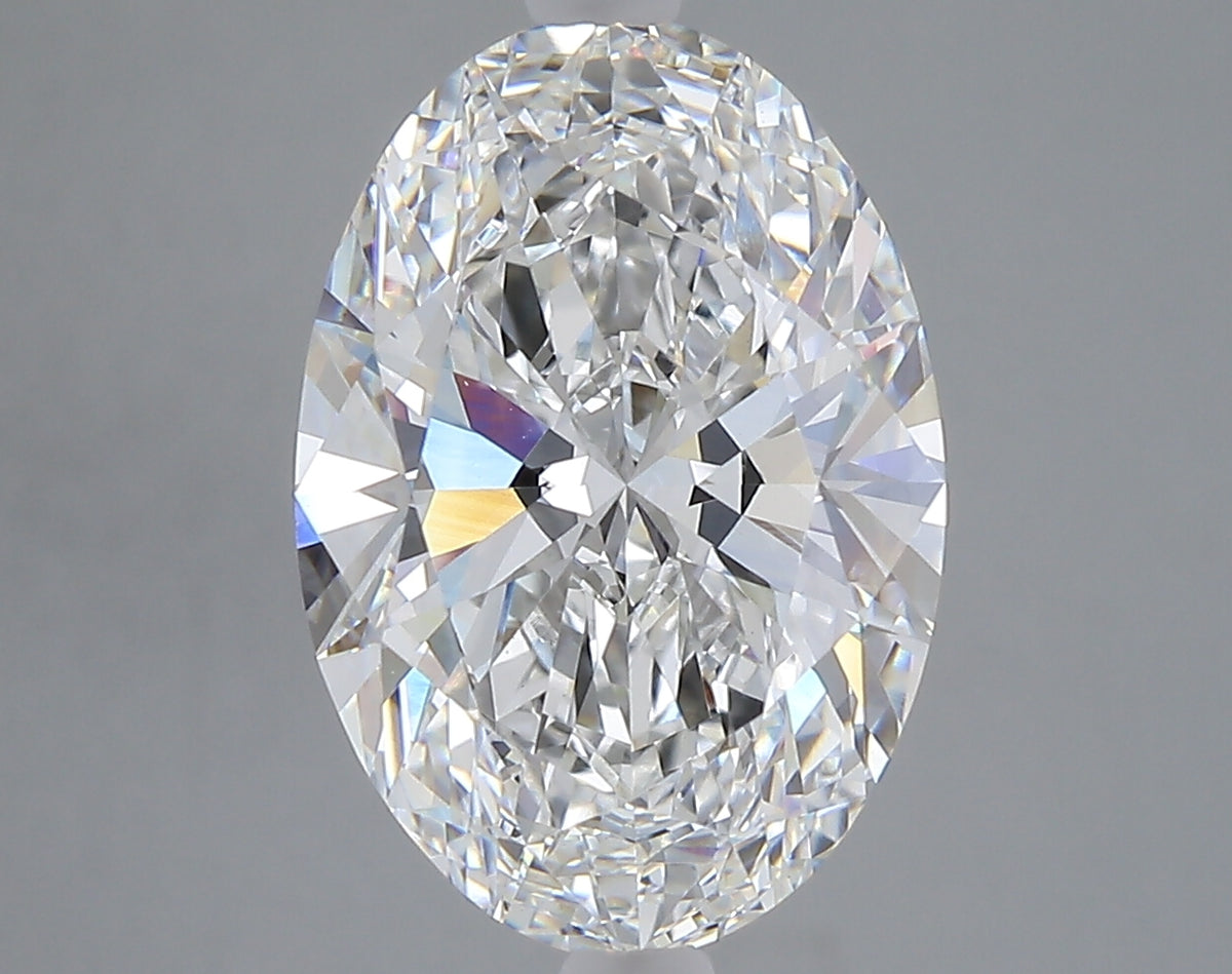 4.53 carat oval lab grown diamond F color VVS2 clarity