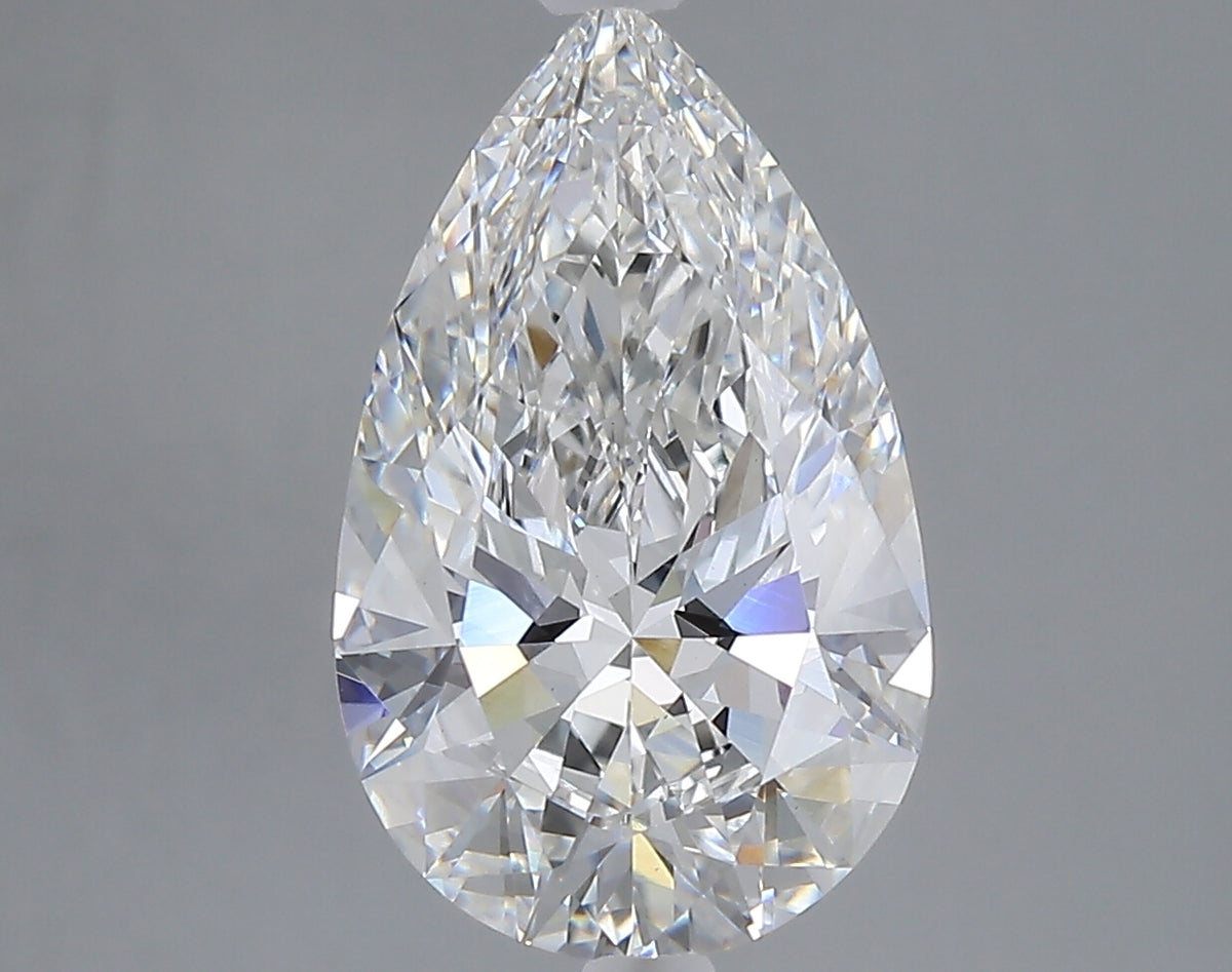 3.58 carat pear lab grown diamond E color VS1 clarity
