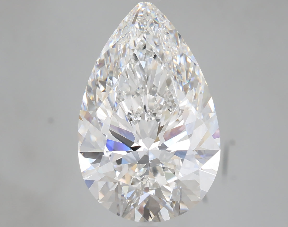 6.06 carat pear lab grown diamond E color VS1 clarity