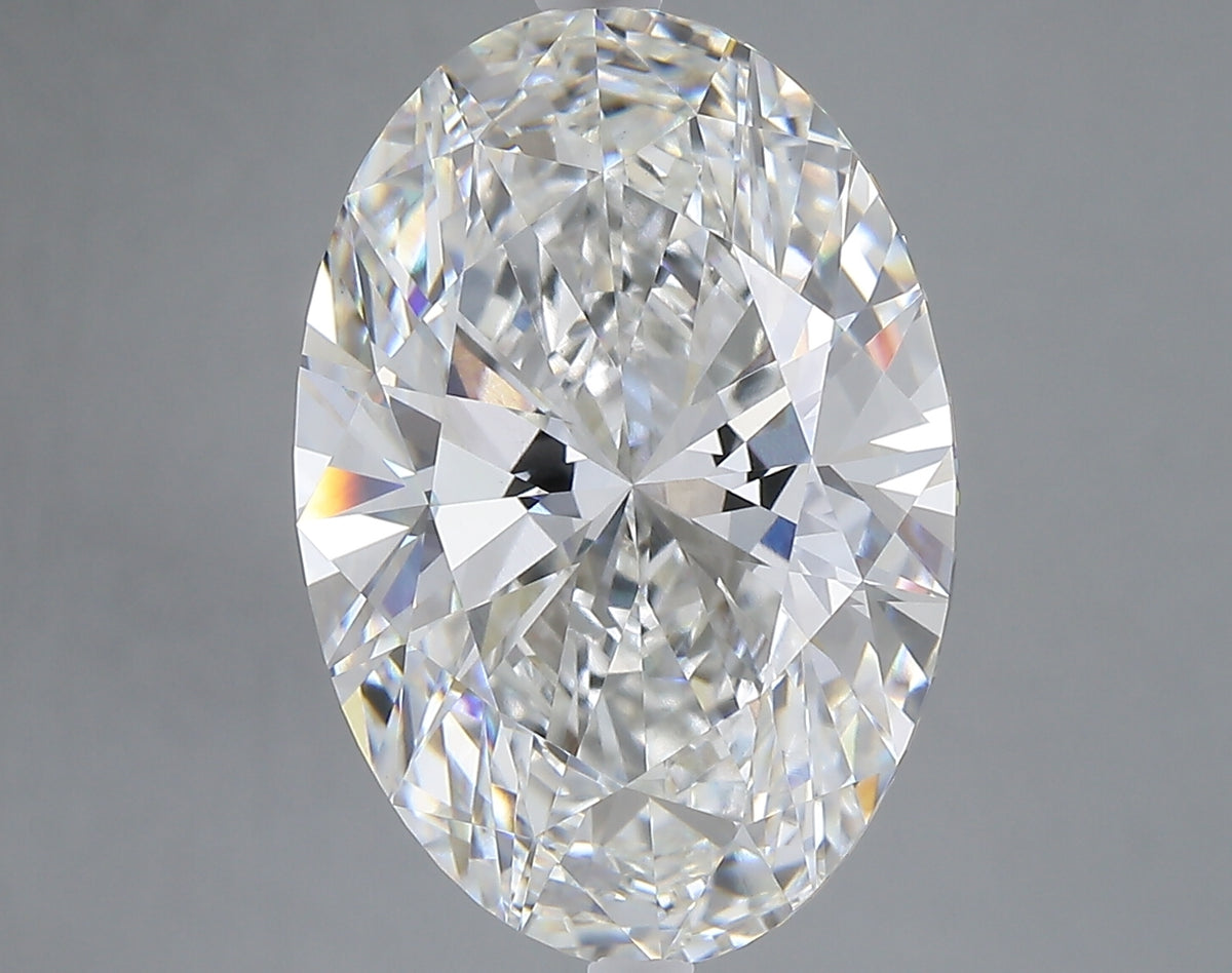 8.09 carat oval lab grown diamond F color VVS2 clarity
