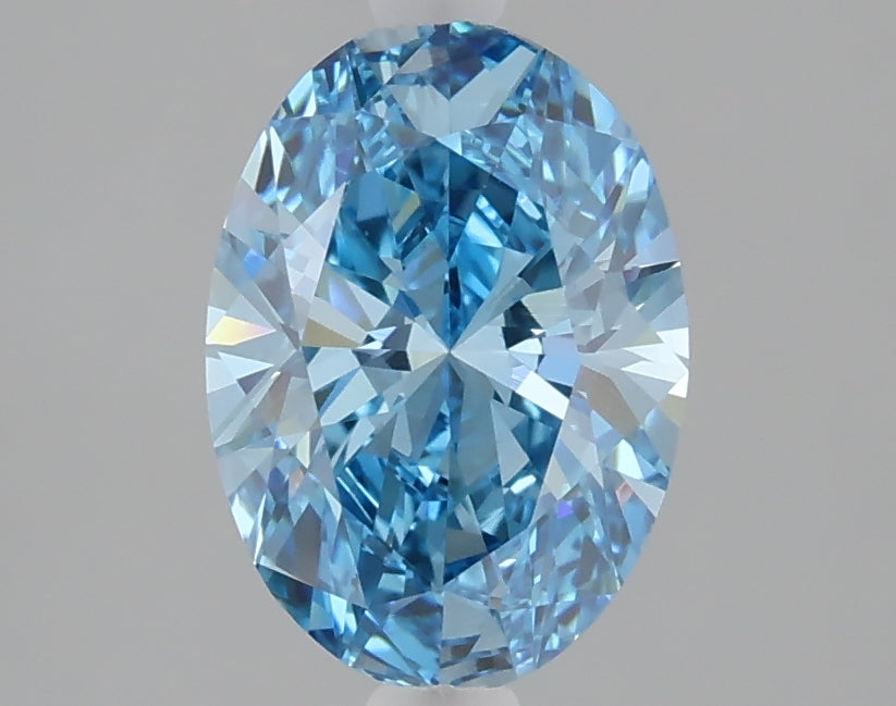 1.60 carat fancy vivid blue oval lab grown diamond VVS2 clarity