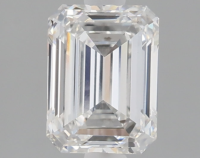 1.54 carat emerald lab grown diamond E color VVS2 clarity
