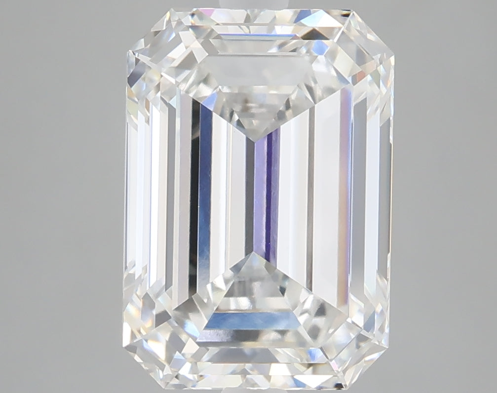 5.02 carat emerald lab grown diamond F color VVS2 clarity
