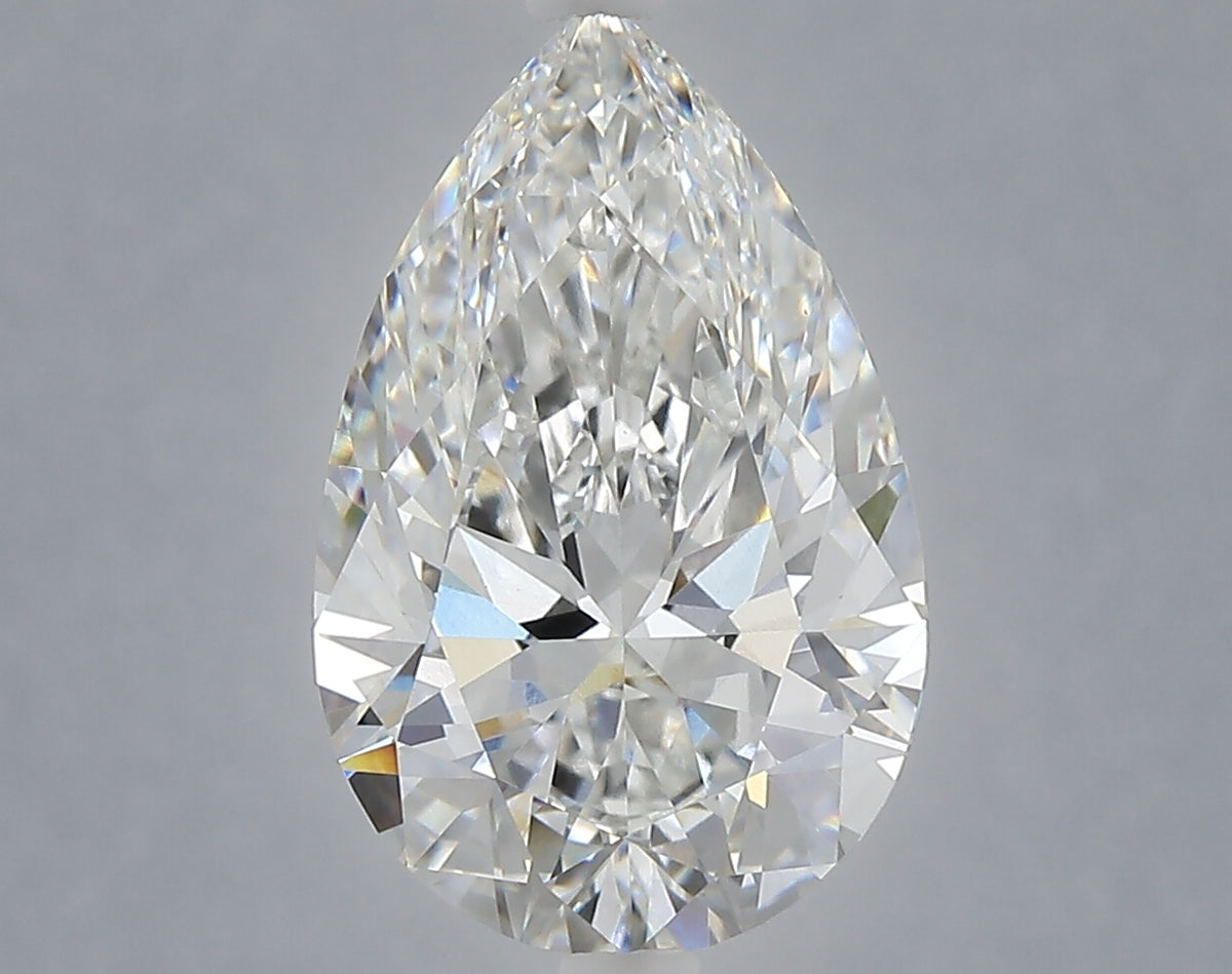 4.07 carat pear lab grown diamond F color VVS2 clarity