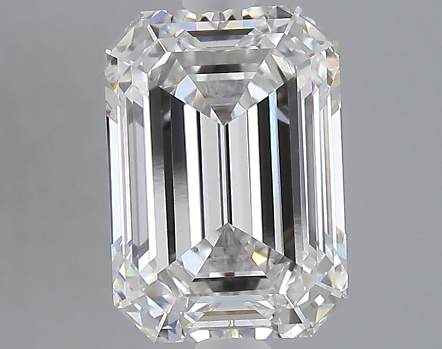 3.07 carat emerald lab grown diamond F color VVS2 clarity