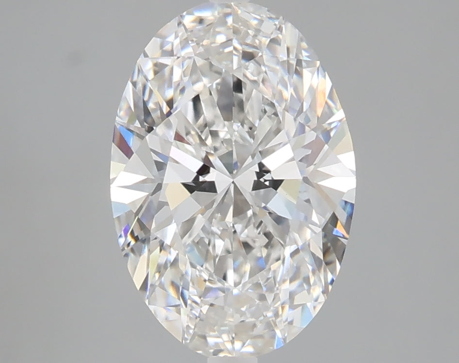 2.52 carat oval lab grown diamond F color VVS2 clarity