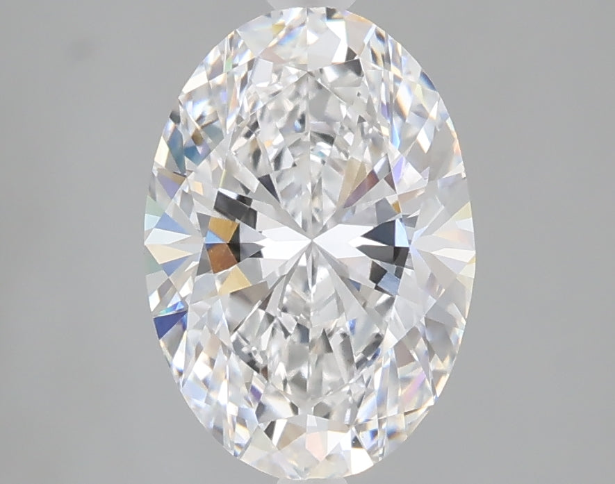 2.08 carat oval lab grown diamond D color VVS2 clarity