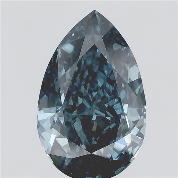1.99 carat fancy vivid blue pear lab grown diamond SI1 clarity