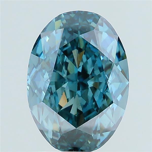 2.33 carat fancy deep blue oval lab grown diamond SI1 clarity